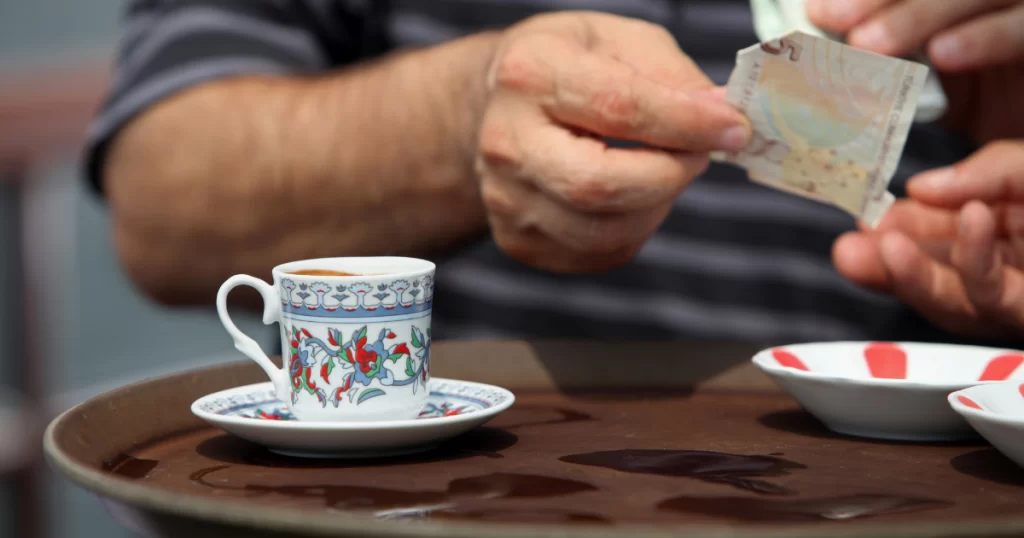 Men drinking Turkish coffee in Istanbul